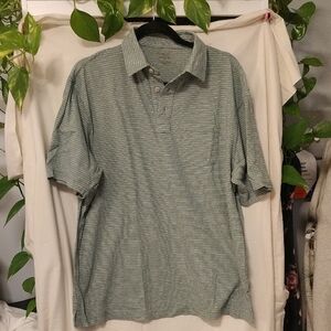 Roundtree & Yorke Gray Striped Polo Shirt
